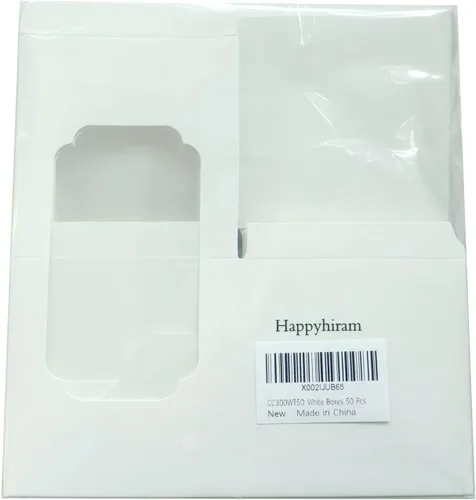 Miniatura 8 de Happyhiram Cajas para cupcakes, 50 unidades, color blanco, individual, soportes de cartón con inserto y ventana para magdalenas, bombas de cacao