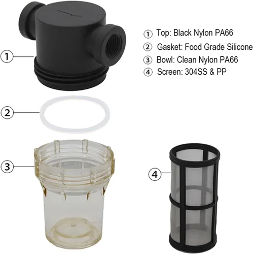 Miniatura 3 de Inline Filter For Home Brewing 150 Micron 100 Mesh Water & Beer Filtering joyful(C 6mm Hose Barb)