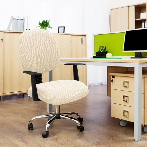 Miniatura 9 de MIFXIN - Fundas elásticas para silla de oficina de Jacquard, 2 piezas para sillas de escritorio o de la computadora, protector universal