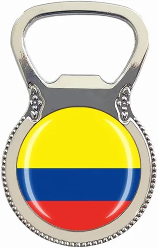 Imán de nevera estilo bandera nacional Colombia, regalo de recuerdo de viaje, abrebotellas de cerveza, colección para el hogar, cocina, decoración