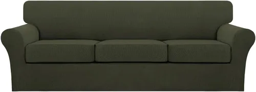 Miniatura 32 de Turquoize 2 fundas para sillas de sala de estar, funda de sofá con fundas de cojín individuales, funda de muebles para sillas (silla, beige biscotti)