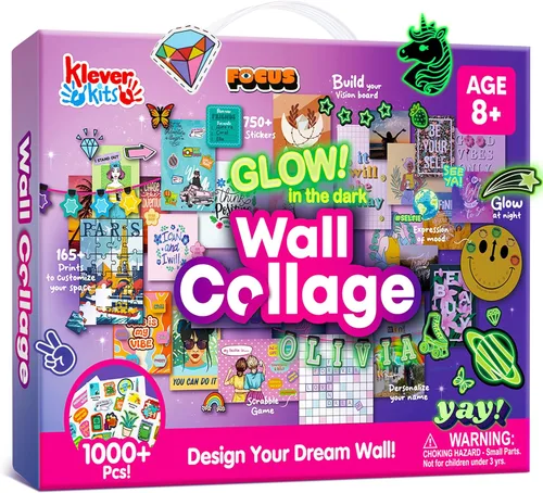 Klever Kits Collage Luminoso en la Oscuridad para Decoración de Habitación, Póster DIY para Adolescentes y Preadolescentes, Arte de Pared de Artes y