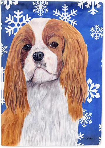 Miniatura 133 de Caroline's Treasures SC9374GF Bulldog English Snow flakes Holiday Garden Flag Buzón Bandera decorativa para patio exterior, patio, obras de arte