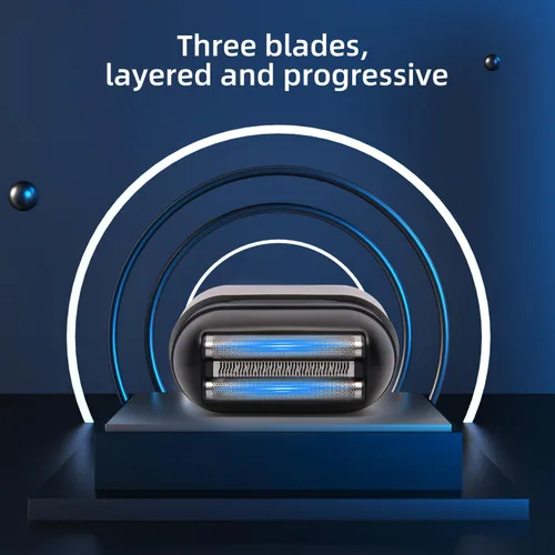 Miniatura 3 de Afeitadora de aluminio para hombres y mujeres, maquinilla de afeitar eléctrica con 2 cuchillas de precisión, recargable por USB, IPX6, impermeable