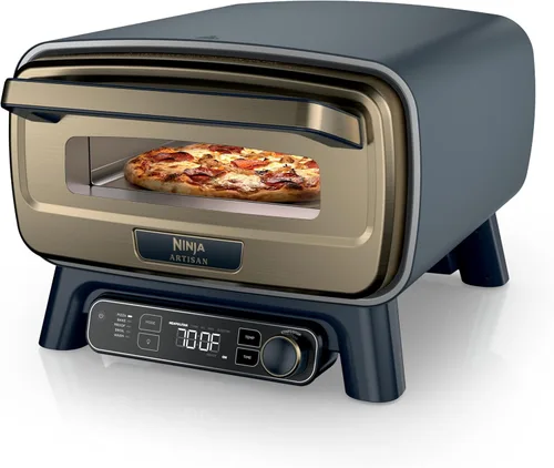 Ninja Artisan MO201BL1 - Horno de pizza para exteriores, 12 pulgadas, pizza de 3 minutos, napolitano, corteza fina, New York Chicago, personalizado,