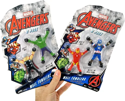Miniatura 2 de JA-RU Marvel Avengers & Spiderman - Escaladores de pared (paquete de 2, 2 juguetes cada uno), rastreadores de ventana elásticos y adhesivos