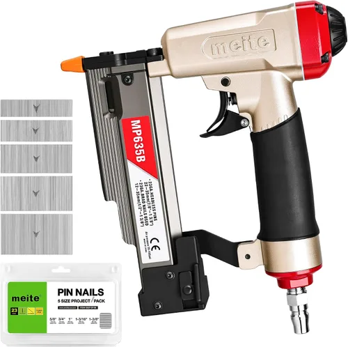 Miniatura 9 de meite MP635B Clavadora de Pines con 10000 clavos sin cabeza de 1 pulgada, Clavadora Neumática de Calibre 23, Pistola Neumática de Clavos sin Cabeza