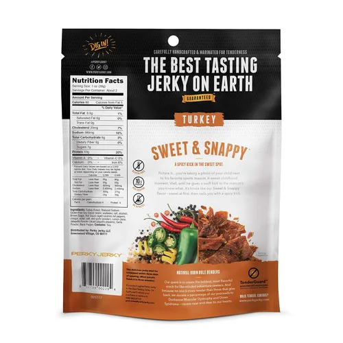 Miniatura 2 de Perky Jerky Variedad de carne seca de pavo, 2.2 onzas (paquete de 5) – Bajo en sodio – 7-10g de proteína por porción – Bajo en grasa – 100%