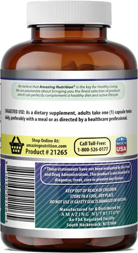 Miniatura 4 de Amazing Formulas - Ácido alfa lipoico Suplemento de 600 mg por porción, cápsulas, sin OMG, sin gluten, fabricado en Estados Unidos