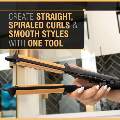 Miniatura 4 de CHI Tourmaline Cerámico 3 en 1 Multi Styler, Plancha para Rizar y Ondular con Placas de 0.75", Tubo de 1", para Cabello Brillante y Sin Frizz, Negro