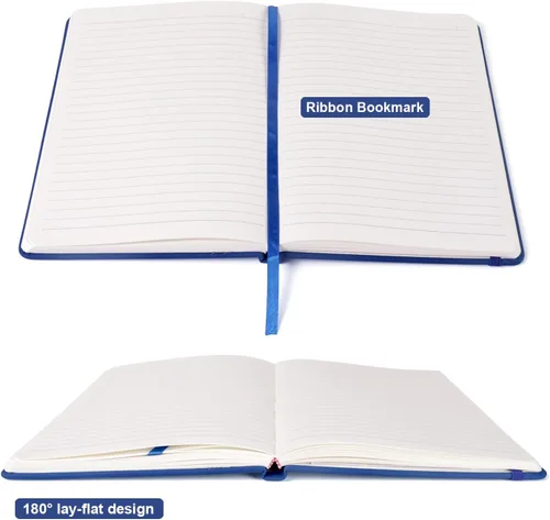 Miniatura 4 de Comix Cuaderno rayado para mujeres y hombres, cuadernos de diario para oficina, escuela, hogar, 240 páginas, 5.5 x 8.3 pulgadas, rayas Azul marino