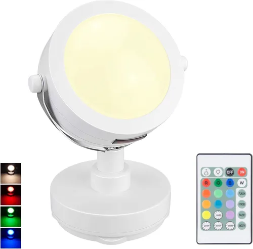 Luces LED de acento que funcionan con pilas, luz de imagen regulable con control remoto, 12 luces de arte que cambian de color, luz de disco