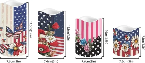 Miniatura 2 de Jeiento American Flag Flameless Candles 4 Pack 4th of July Home Decoration Flower American Flag LED Candles Battery Operated with Timer Remote