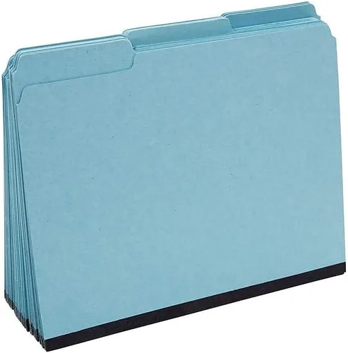 Miniatura 2 de Staples Carpetas de archivos de cartón prensado, tamaño carta, diseño de 3 pestañas, azul, cartón prensado resistente, 25/caja