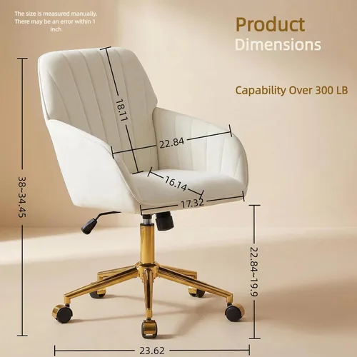 Miniatura 2 de Silla de escritorio de terciopelo para oficina en casa, moderna y bonita silla de trabajo para computadora con respaldo, silla de tocador tapizada