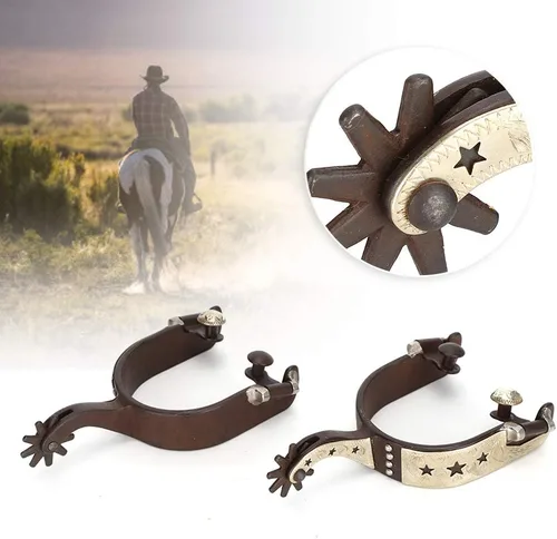 Miniatura 7 de Jeanoko Espuelas de vaquero para hombres/mujeres, equitación a caballo, botas de espuelas de acero de bajo carbono, escultura de mano, elegante
