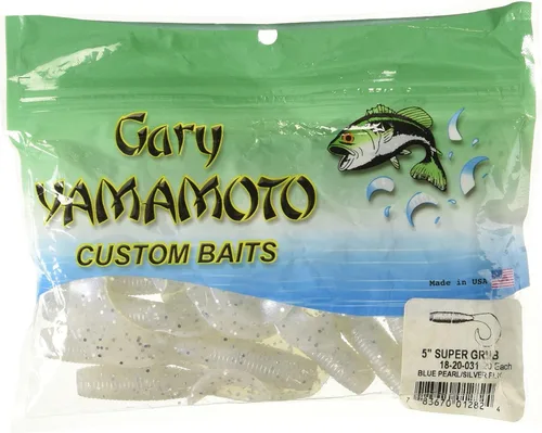 Miniatura 8 de Yamamoto Señuelos de pesca de plástico suave de 5 pulgadas con acción de rizado de cola – 20 unidades HUMO CON ESCOPA NEGRA GRANDE (20 PACK)