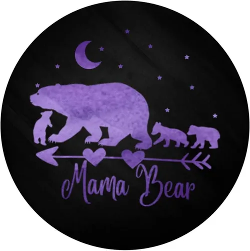 Miniatura 3 de Agarre y soporte para teléfonos y tabletas, diseño de oso de la Mamá y tres cubitos sobre PopSockets negro, Negro