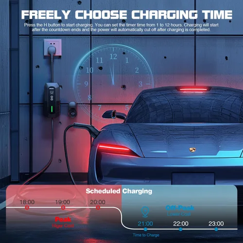 Miniatura 2 de GRECELL Cargador de vehículo eléctrico de nivel 2, cargador portátil de vehículo eléctrico de 32 A/7.4 KW con cable de 25 pies, cargador