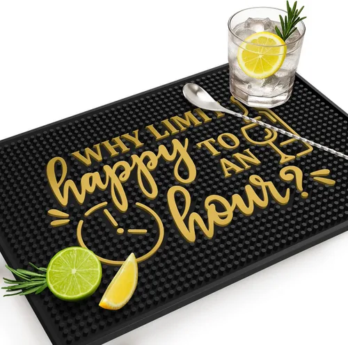 Miniatura 11 de Tapete de bar para decoración del hogar, bar para el hogar, goma duradera de 18 x 12 pulgadas, accesorios de bar pequeños y grandes para el hogar
