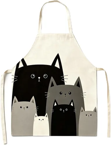 Miniatura 14 de Delantal de gato lindo delantal de cocina para mujeres y hombres, delantales divertidos para cocinar, hornear, pintura, jardinería y fiesta