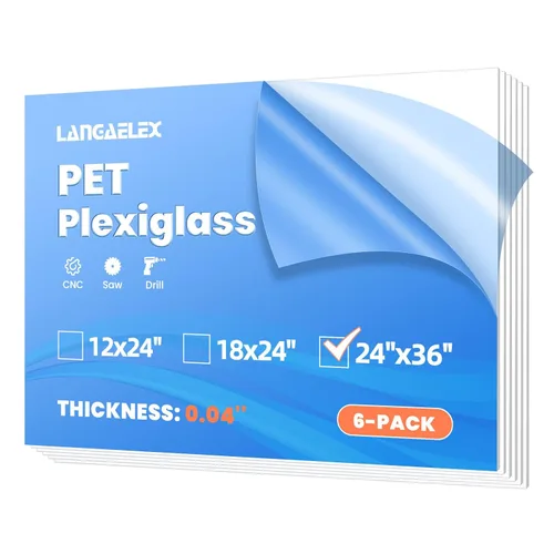 Miniatura 11 de Paquete de 10 hojas acrílicas de 4 x 6 a 0.043 pulgadas de grosor, hojas de plexiglás extruidas transparentes para manualidades, marcos de fotos