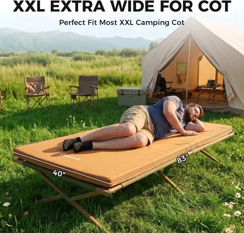 Miniatura 2 de Kingcamp Comfort XXL Wide Perforated PU Foam Cot Mattress, Portable Roll Up Camping Mattress Cot Mat, Sleeping Mat with Roll Helper for Cot pad