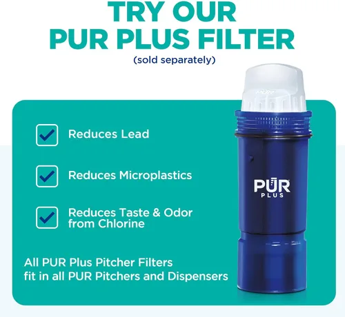 Miniatura 8 de PUR Jarra de Agua de 7 Tazas, 1 Filtro Genuino, Más Limpia, Agua de Excelente Sabor, Apta para Lavavajillas, Potente, Filtración Más Rápida, Diseño