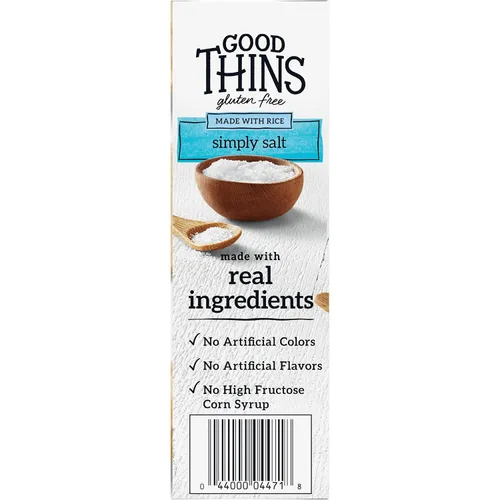 Miniatura 14 de GOOD THINS Galletas de arroz con simplemente sal, galletas de snack sin gluten, 3.5 oz
