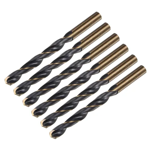 Miniatura 9 de uxcell 6 brocas Jobber de 0.118 in de nitruro negro y oro recubierto de titanio 4341 de alta velocidad (HSS) Brocas helicoidales de punto dividido