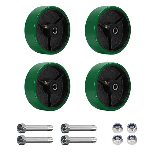 Miniatura 34 de Ruedas giratorias de repuesto de 6 x 2 pulgadas, rueda de hierro fundido de acero, resistente, capacidad de 1200 libras por rueda, orificio de 1/2