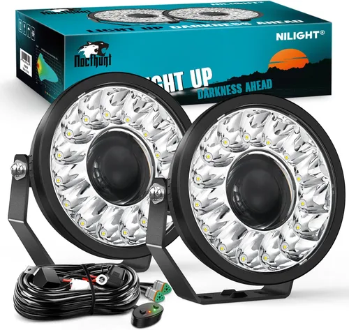 Miniatura 15 de Nilight Foco de Luz LED Roja de 4 pulgadas Luz Antiniebla de Conducción Puntual, 2 Piezas, 18W, Fuera de Carretera, Pesca, Caza, Emergencia, Señal