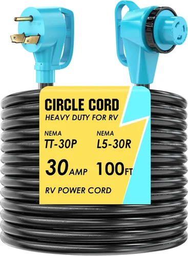 Miniatura 16 de CircleCord Cable de alimentación para caravana de 30 amperios de 36 pies con bloqueo giratorio, resistente calibre 10, 3 cables, STW de cobre puro