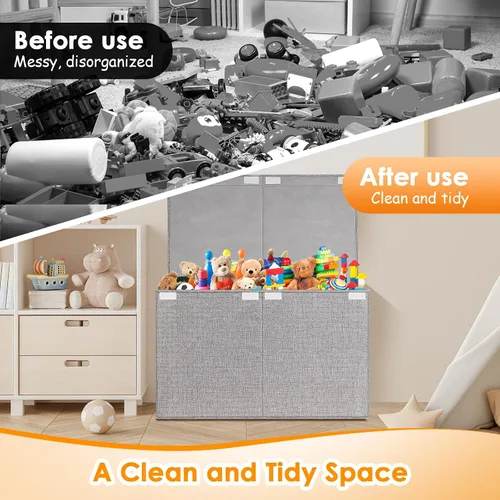Miniatura 3 de Caja grande de juguetes con tapa, organizador de almacenamiento de juguetes para niños y niñas, canasta grande de juguetes para sala de estar, sala