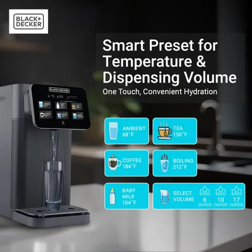 Miniatura 6 de BLACK+DECKER Filtro de agua RO+UV para encimera Agua caliente y ambiental Sistema de filtración de 5 etapas con remineralización Probado por