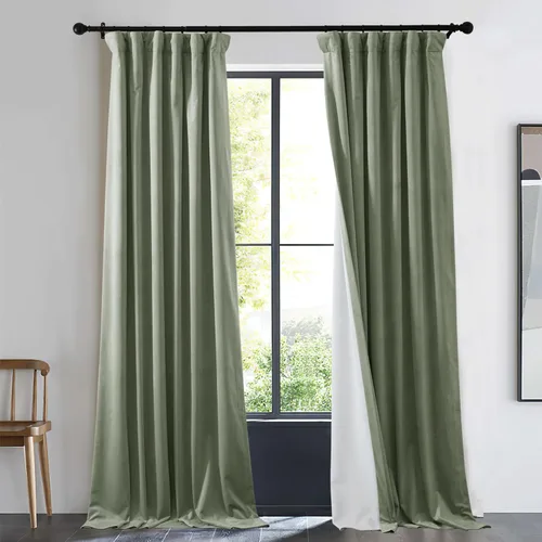 Miniatura 56 de NICETOWN Cortinas blancas extralargas de 144 pulgadas para telón de fondo, cortinas de terciopelo con aislamiento térmico y reducción de ruido