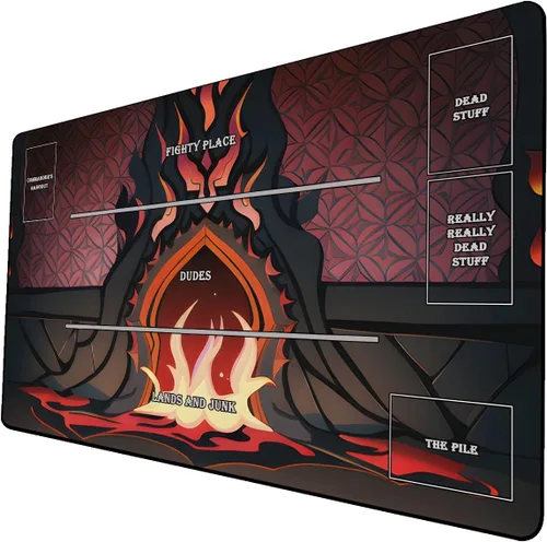 Tapete de juego de cartas coleccionables AI Painting – Tapete de juego MTG con zonas, 24 x 14 pulgadas, tapete de juego MTG de alta calidad – El