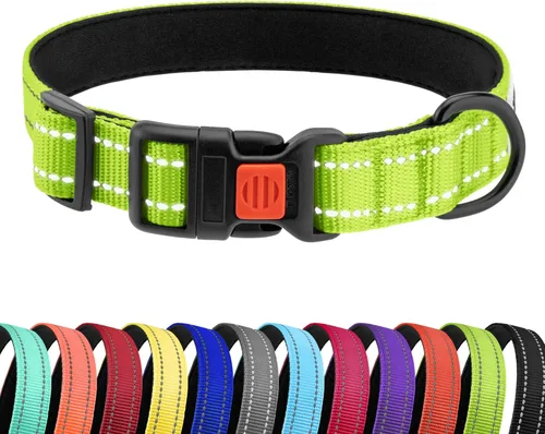 Miniatura 45 de CollarDirect Collar reflectante para perro o cachorro pequeño, mediano y grande con hebilla de liberación rápida, para machos y hembras, nailon Rojo
