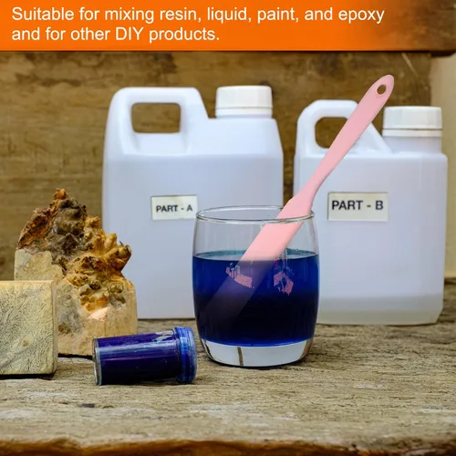 Miniatura 6 de HARFINGTON 2 espátulas de silicona raspadoras de 9.45 pulgadas, reutilizables, antiadherentes, flexibles, para resina epoxi, pintura líquida, Gris