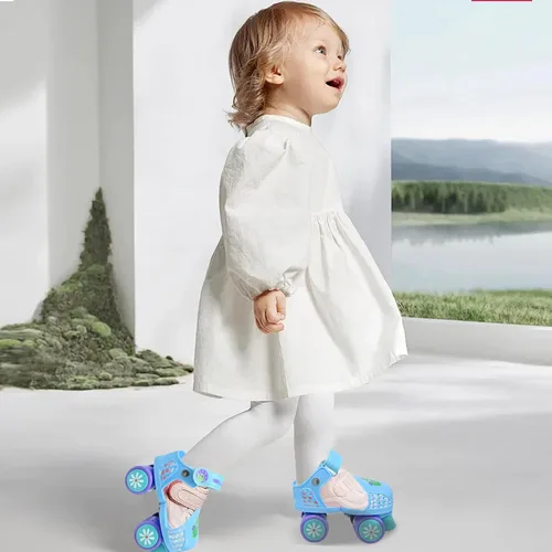 Miniatura 6 de Kids Roller Skate for Girls Boys Ages 2-5 Years Old, Adjustable Toddler Rollerskates, Children Beginner Roller Skate Azul