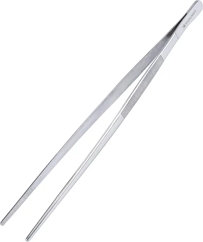 Miniatura 10 de MSY BIGSUNNY Juego de 2 pinzas de cocina finas pinzas de acero inoxidable de 12 pulgadas, pinzas para alimentos, puntas dentadas de precisión