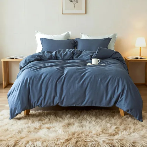 Miniatura 21 de Simple&Opulence - Juego de funda de edredón de lino francés 104"x 92" - 5 piezas (1 funda de edredón, 4 fundas de almohada) - Mezcla de lino natural