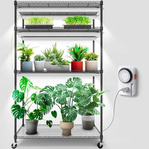 Miniatura 10 de Barrina Mini invernadero portátil con luces LED de cultivo para plantas de interior, luz de planta de alto rendimiento de 40 W, pequeño invernadero