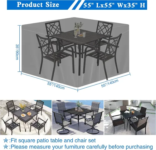 Miniatura 2 de Funda para mesa de exterior, fundas impermeables para muebles de patio, funda rectangular 420D para sofá de exterior, fundas de patio para sofá