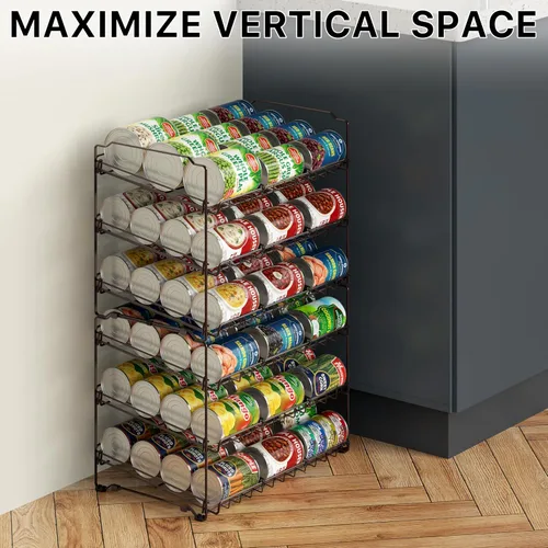 Miniatura 7 de Simple Houseware Estante Organizador de Latas Apilable para Despensa/Gabinete – 11.5 pulgadas de profundidad x 17 pulgadas de ancho x 13.75 pulgadas