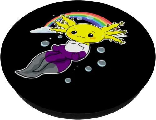 Miniatura 2 de Bandera de orgullo no binaria sutil Axolotl LGBTQ PopSockets intercambiables PopGrip