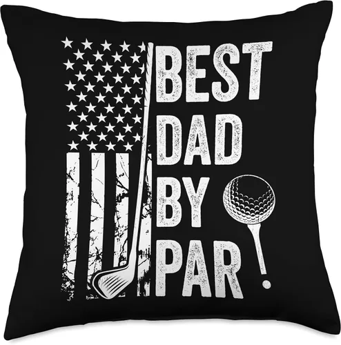 Miniatura 4 de Best Dad By Par Golfing Apparel by AlphaONE Best Par USA Flag Father's Day Golfing Dad Throw Pillow, 16x16, Multicolor