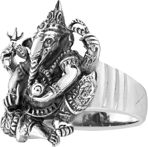 Miniatura 2 de AeraVida - Anillo de plata de ley 925 con figura de Ganesh
