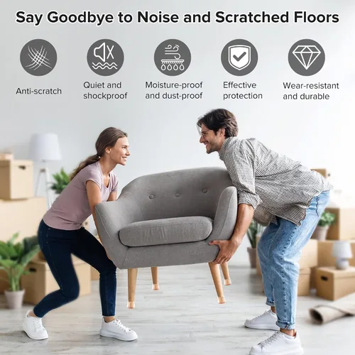 Miniatura 4 de 24 piezas de protectores de piso de silicona extra pequeños para patas de silla para pisos de madera dura, fundas engrosadas de goma para patas