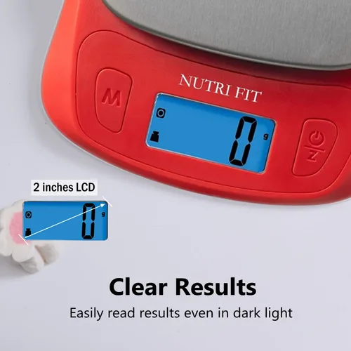 Miniatura 5 de NUTRI FIT Báscula digital ultradelgada para cocina, 0.03 oz (1 g), medida de incremento en lb oz ml, peso de alta precisión en gramos y onzas
